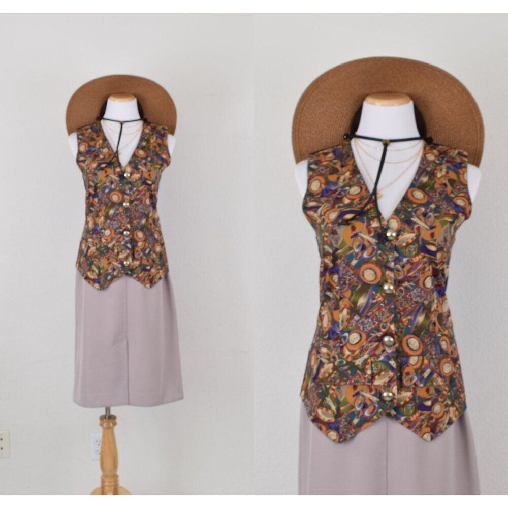 Vintage‎ Colorful Rayon Vest